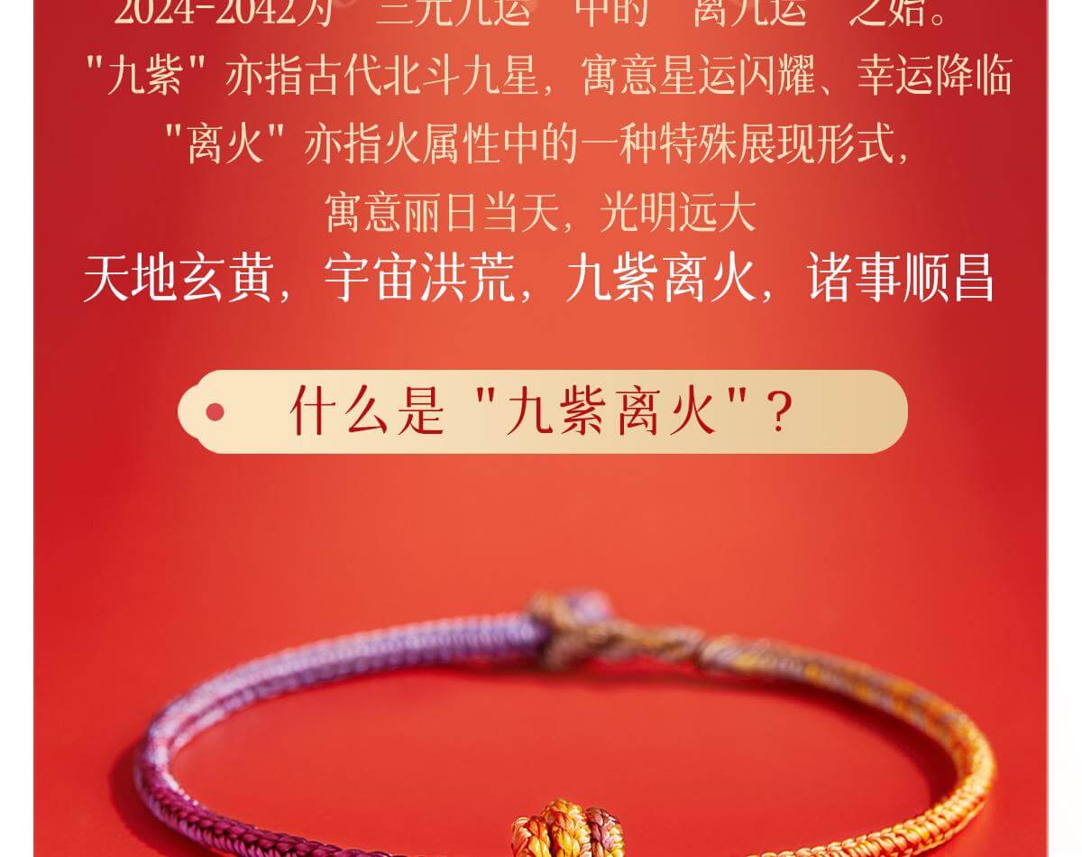 Nine Purple Fire Dragon Year Birth Year Red String Bracelet