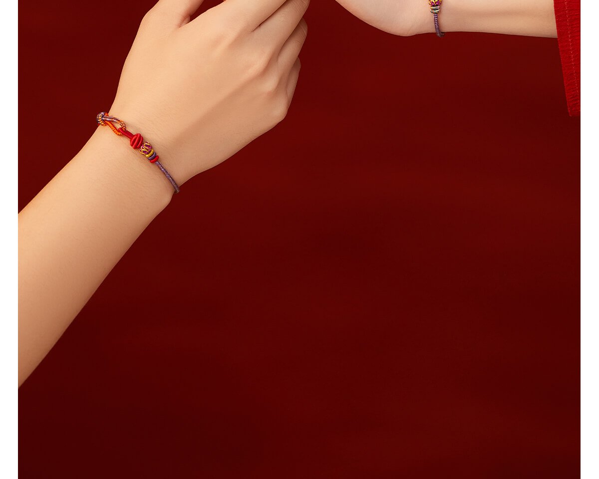 Nine Purple Fire Dragon Tai Sui Woven Red String Bracelet