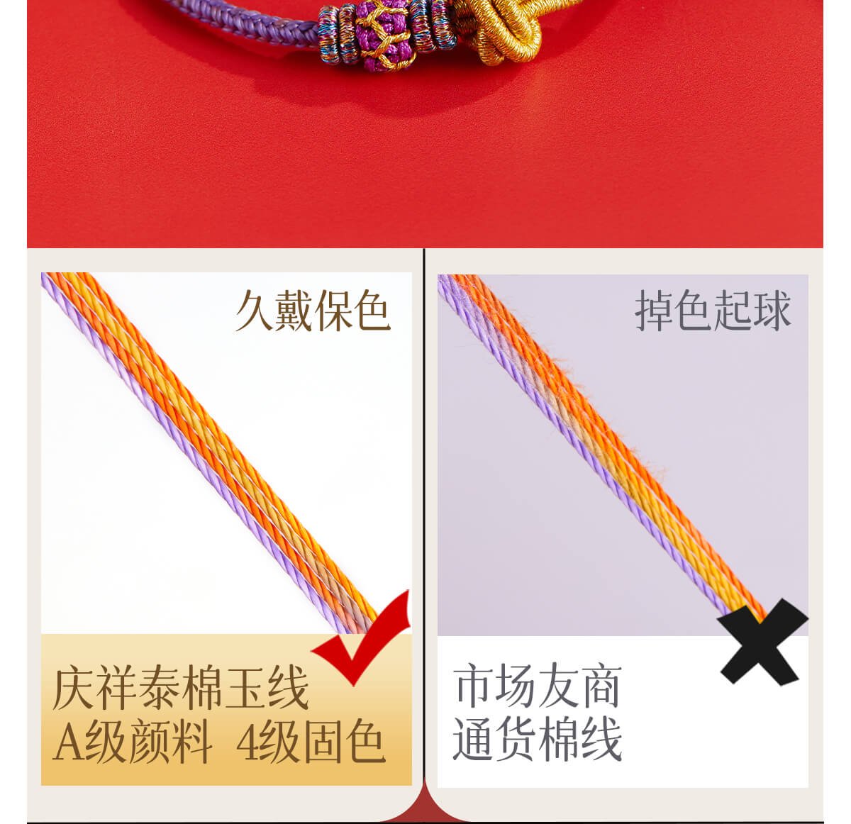 Nine Purple Fire Dragon Tai Sui Woven Red String Bracelet