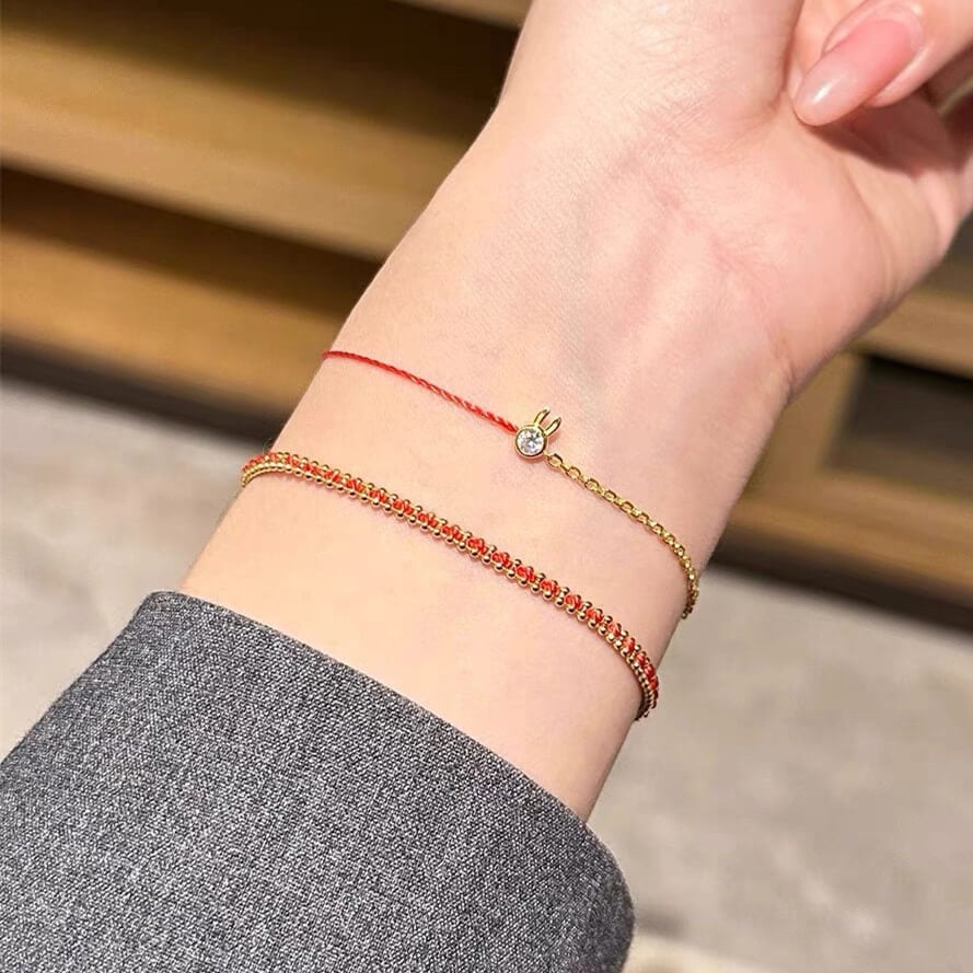 Year of Birth Redline French Red String Bracelet