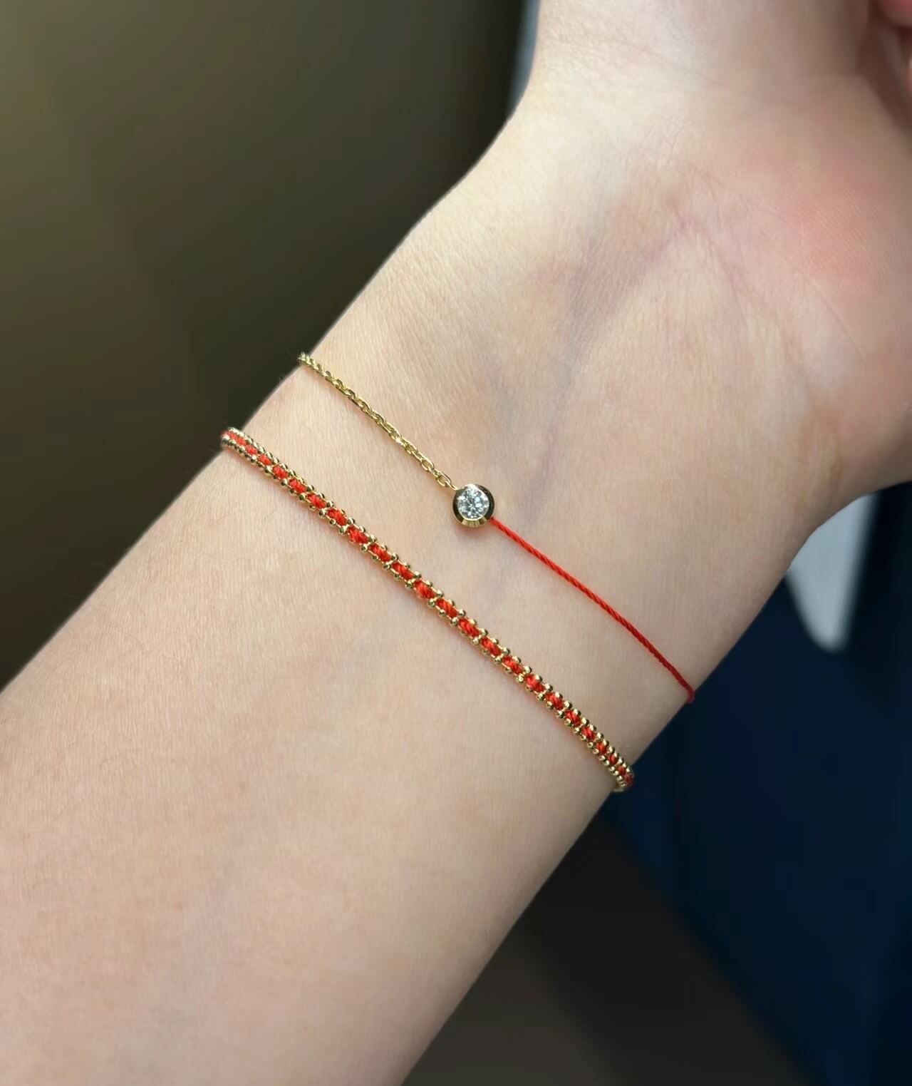 Year of Birth Redline French Red String Bracelet