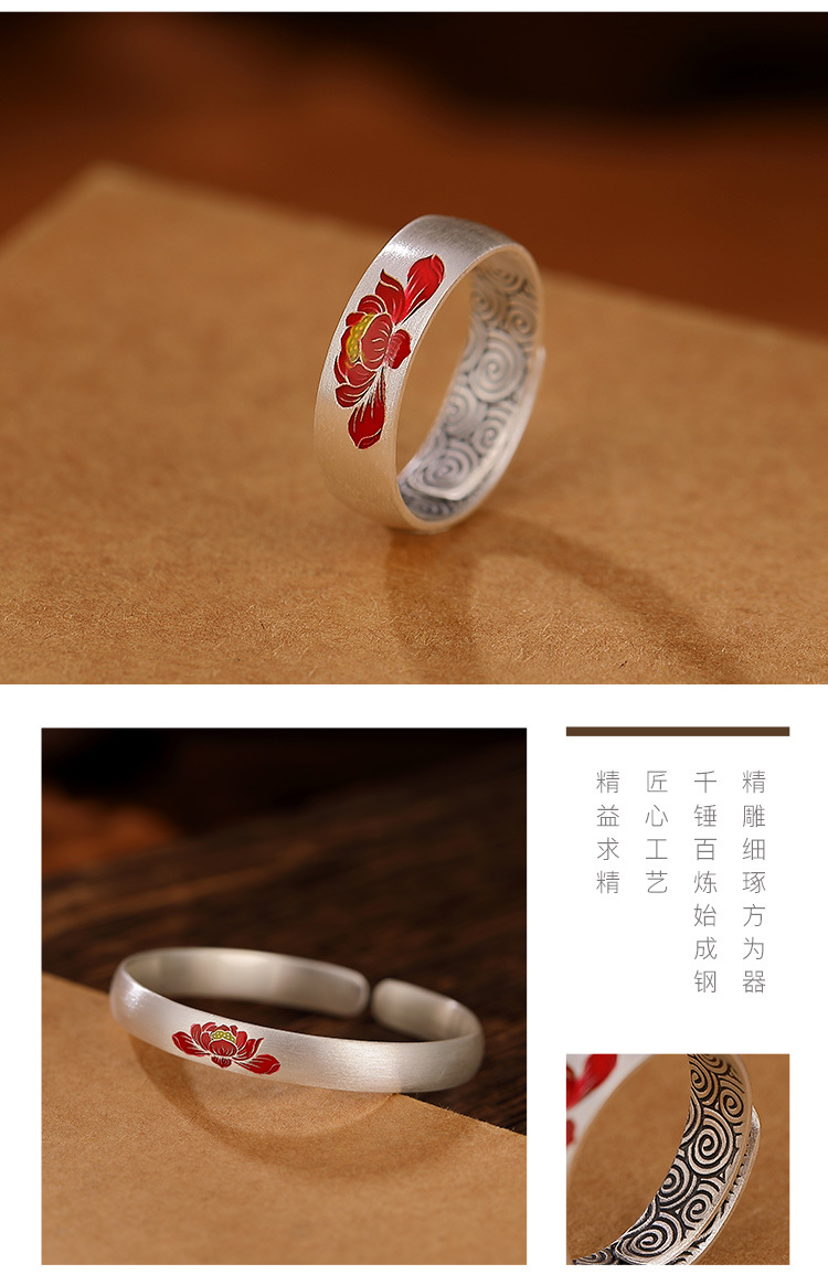 《The Beauty of the East》 - 999 Silver Elegant Lotus Blossom Prosperity Bracelet