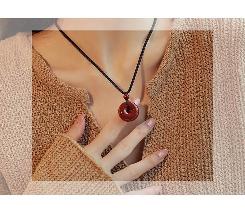 《Ping ping an an》 new Chinese style ping an kou men and women's style necklace