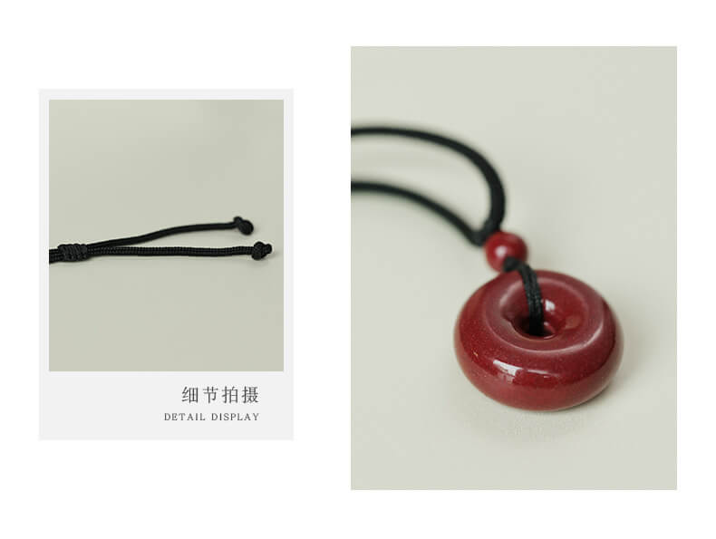 《Ping ping an an》 new Chinese style ping an kou men and women's style necklace