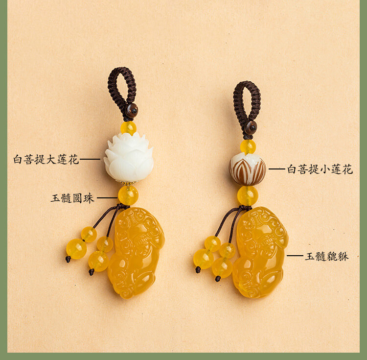 Attract Wealth and Good Fortune~ Agate Wealth-attracting Pi Xiu Car Keychain Pendant