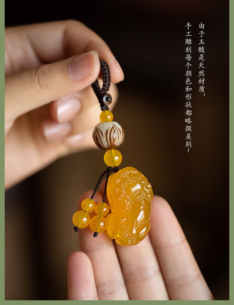 Attract Wealth and Good Fortune~ Agate Wealth-attracting Pi Xiu Car Keychain Pendant