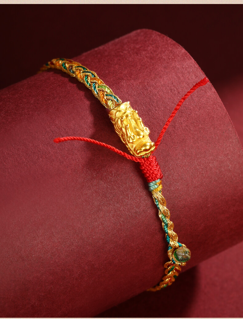 《Dragon Soars Across the Seas》 Good Luck Rainbow Cord Bracelet