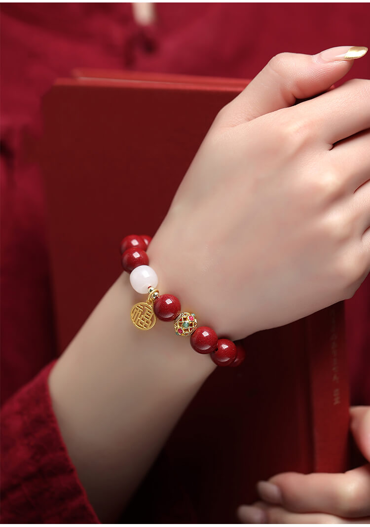 《The Prosperous Year of Abundant Blessings》 Cinnabar Lucky Charm Bracelet