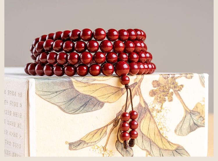 《Continuous Fortune》 108 Cinnabar Beads Bracelet for Attracting Wealth and Ensuring Safety