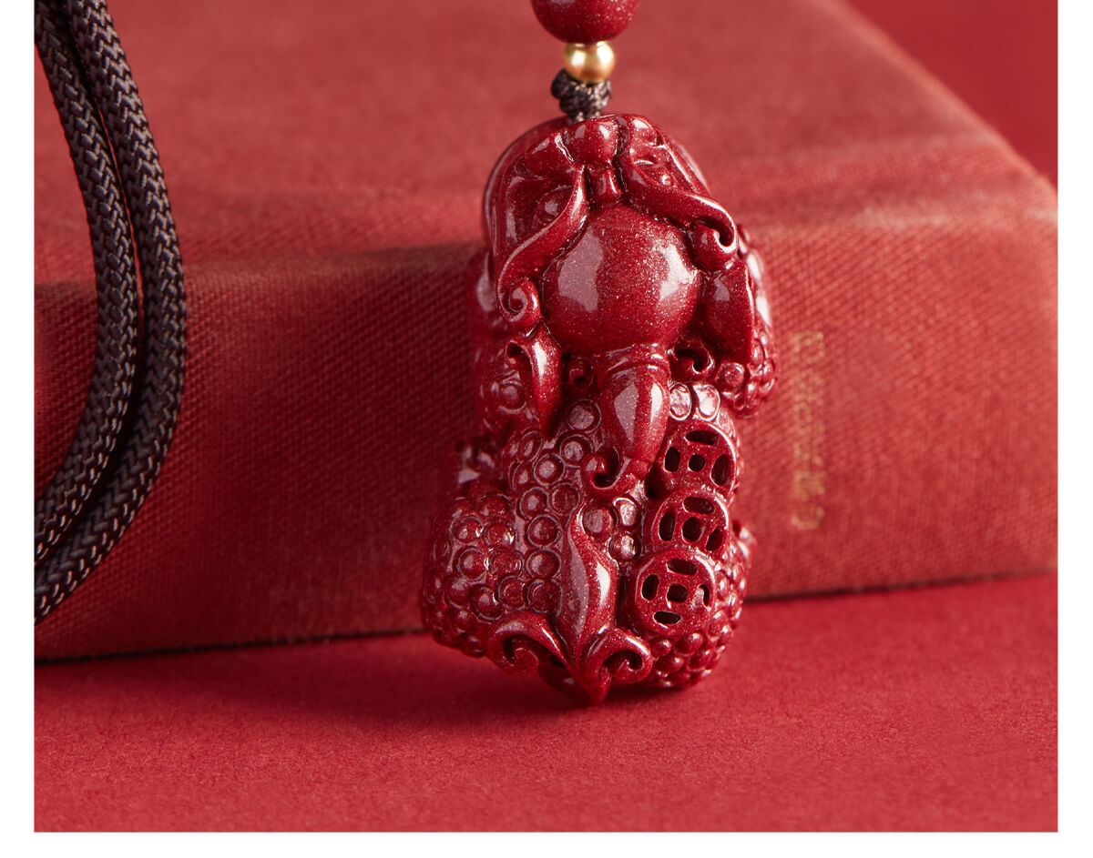 《Wealth-Generating Pixiu》 Vermilion Pixiu Male and Female Pendant Necklace