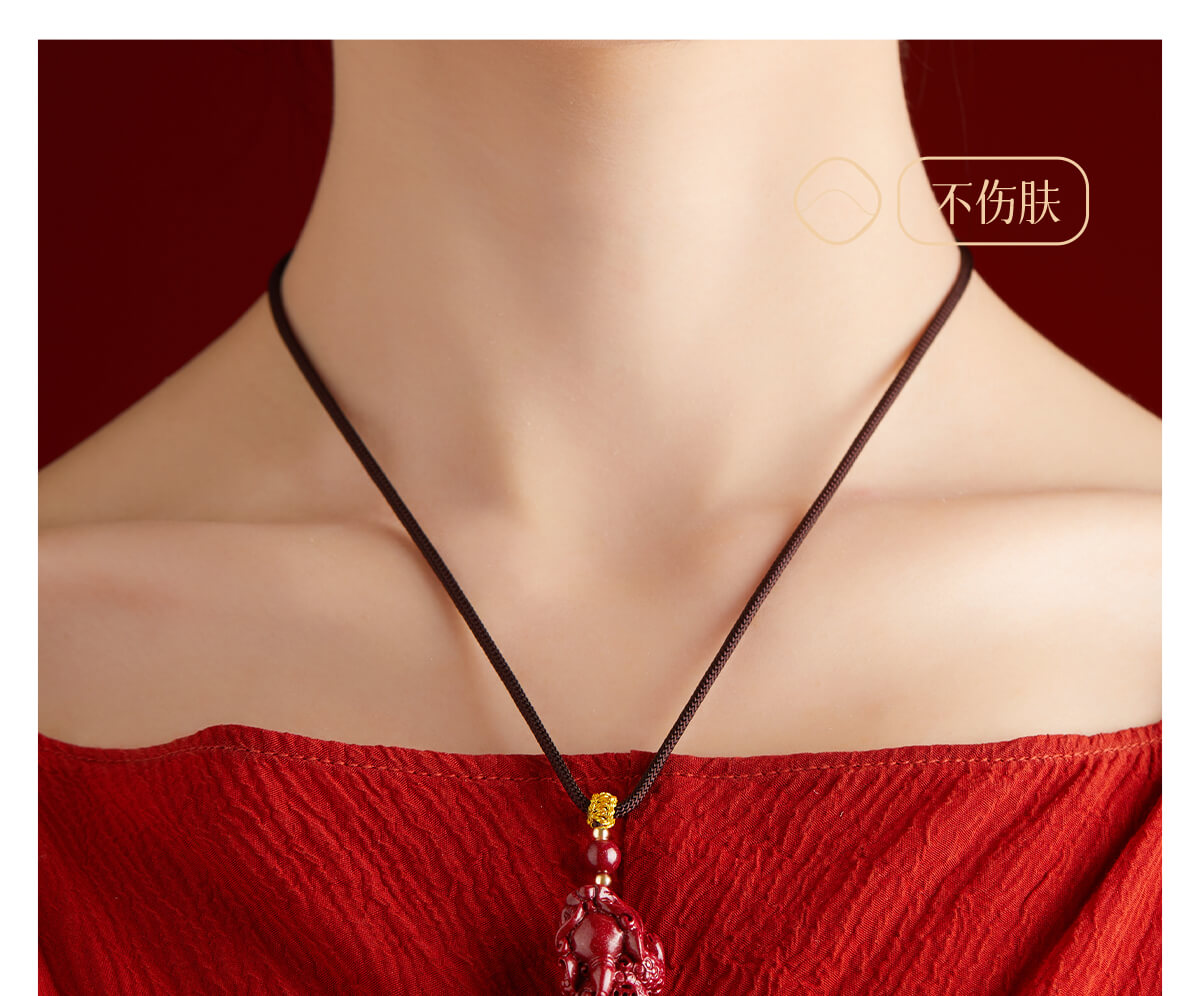 《Wealth-Generating Pixiu》 Vermilion Pixiu Male and Female Pendant Necklace