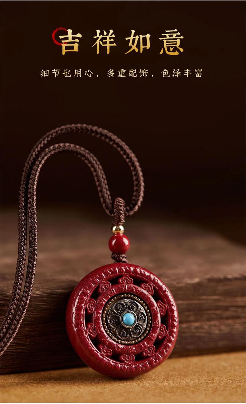 《Six Syllable Mantra》 Purple Gold Sand Male and Female Red Sand Pendant Necklace