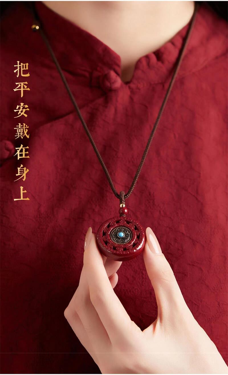 《Six Syllable Mantra》 Purple Gold Sand Male and Female Red Sand Pendant Necklace