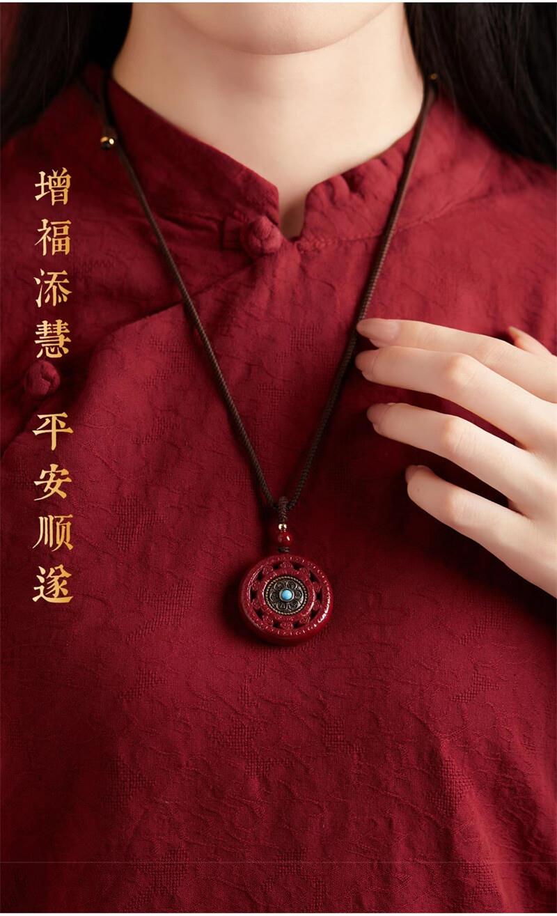 《Six Syllable Mantra》 Purple Gold Sand Male and Female Red Sand Pendant Necklace