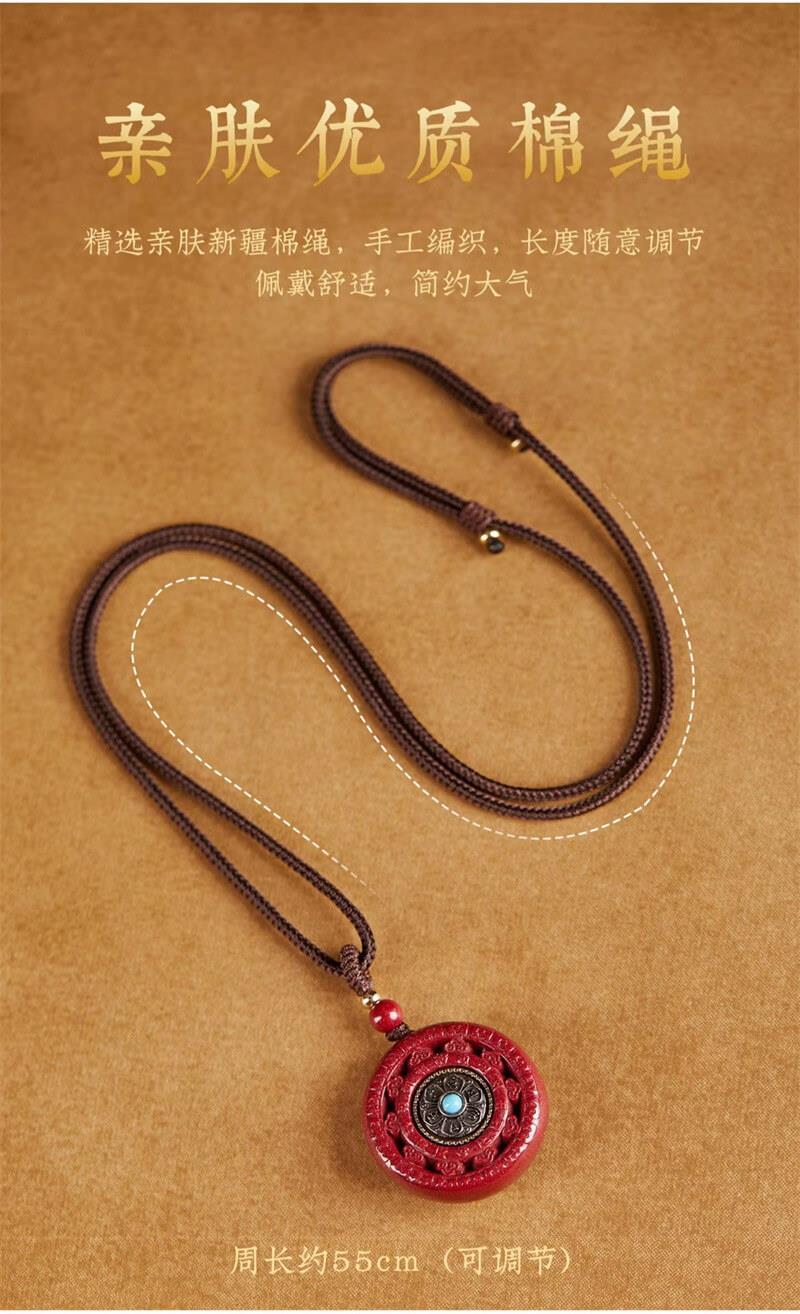 《Six Syllable Mantra》 Purple Gold Sand Male and Female Red Sand Pendant Necklace