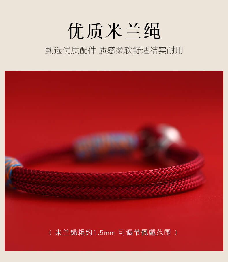 《Prosperous Persimmon》 Unisex Zodiac Red Hand Rope