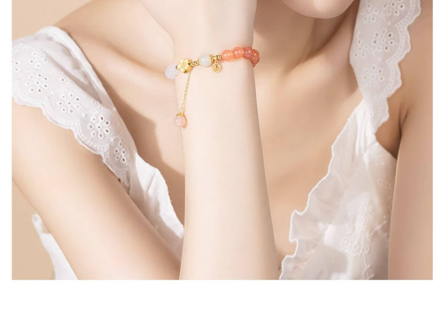 《The Radiant Blossom》 - Peach Blossom Agate Romantic Bracelet