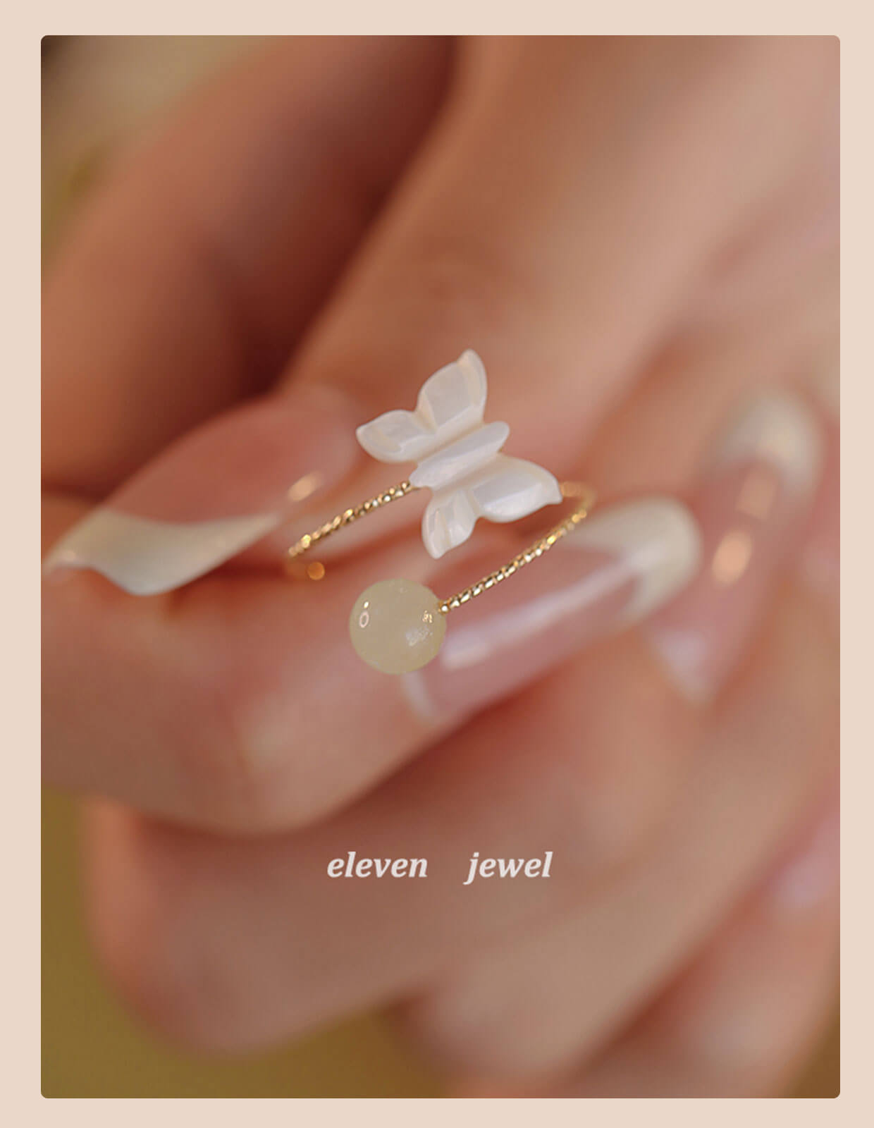 Nostalgia Natural Hetian Jade High-End Cocktail Ring