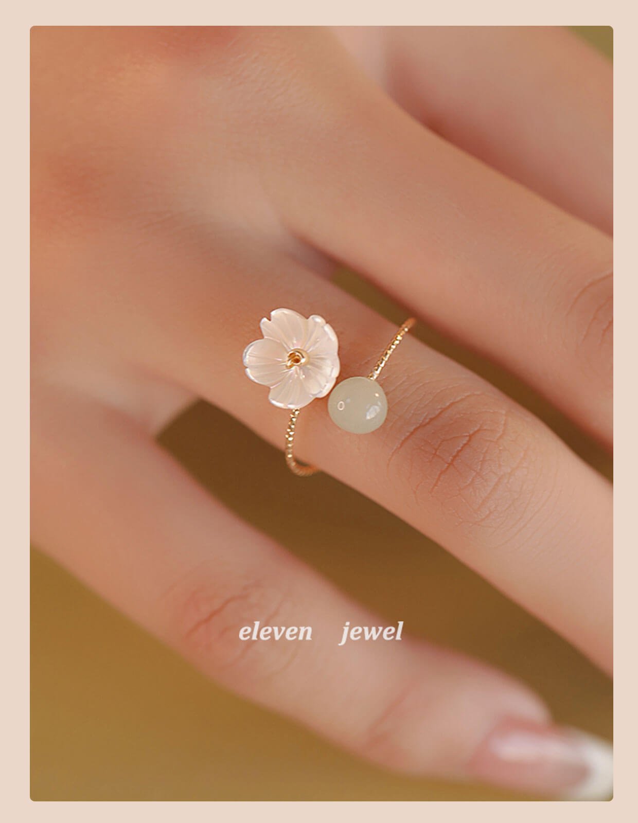 Nostalgia Natural Hetian Jade High-End Cocktail Ring