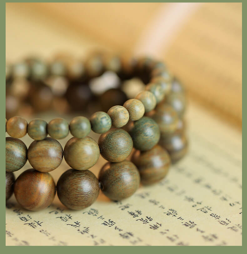 《Zen Heart 》Sandalwood Buddhist Beads Wooden Bracelet