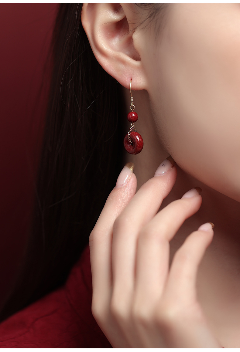 One Dash of Cinnabar Red ~ Ashore Cinnabar Zodiac Year Earrings