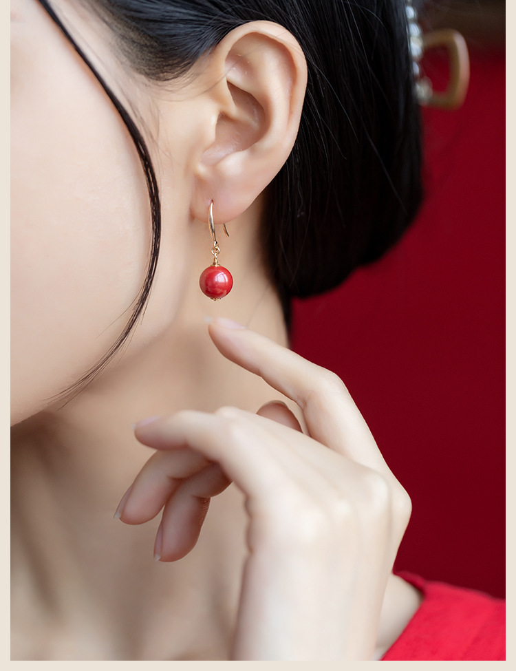 Fulfillment ~ High Purity Cinnabar Vintage Deep Red Earrings