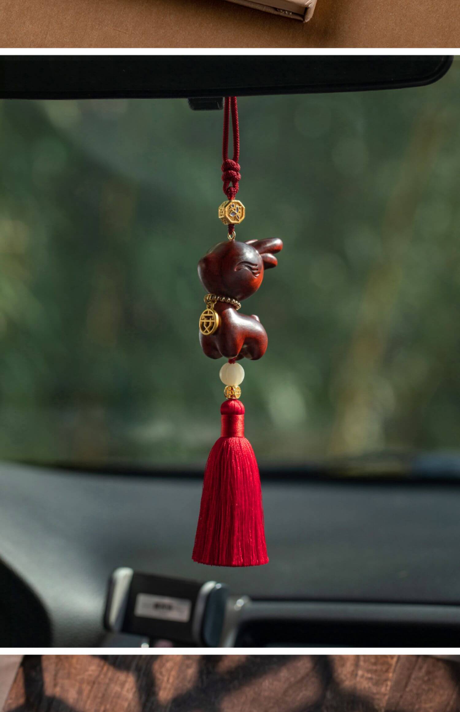 Peace and Safety ~ Natural Sandalwood Safe Journey Car Hanging