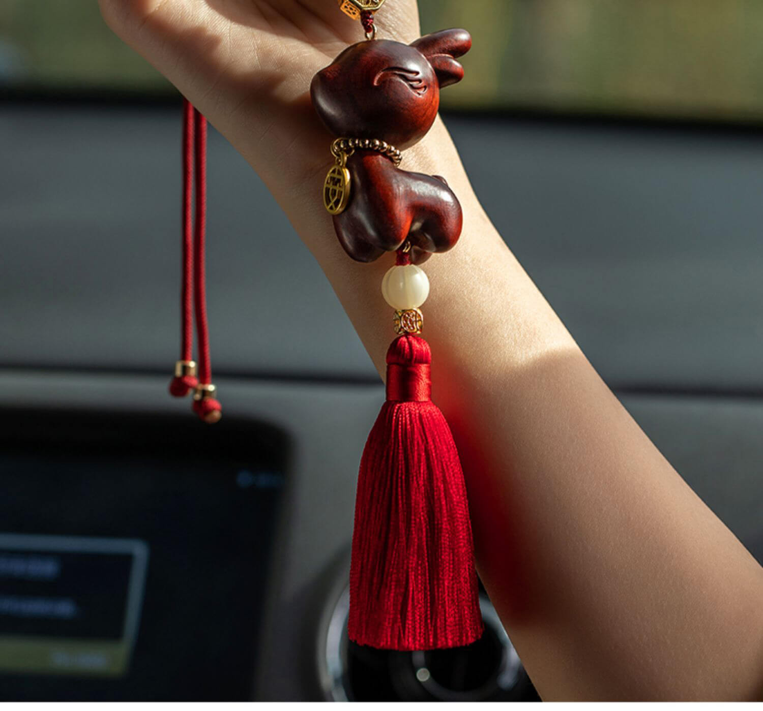 Peace and Safety ~ Natural Sandalwood Safe Journey Car Hanging