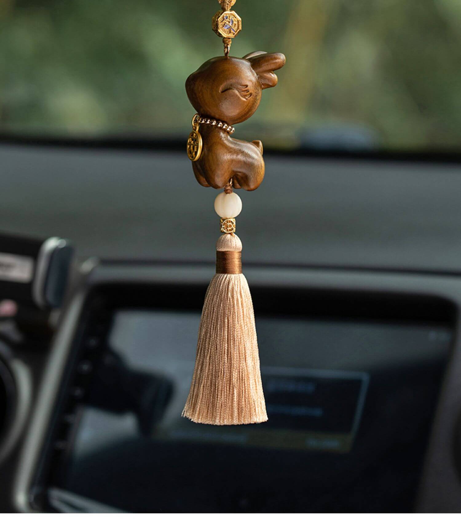 Peace and Safety ~ Natural Sandalwood Safe Journey Car Hanging