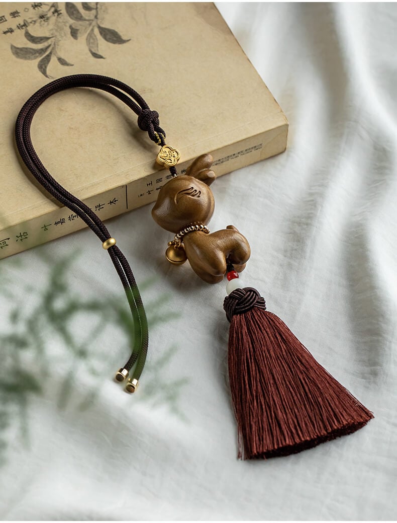 Peace and Safety ~ Natural Sandalwood Safe Journey Bell Car Hanging