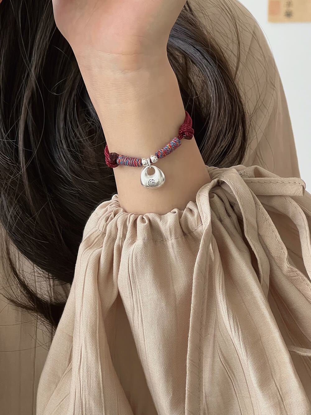 《Little Fortune》 999 Silver Solid Peace and Fortune Bracelet for Men and Women