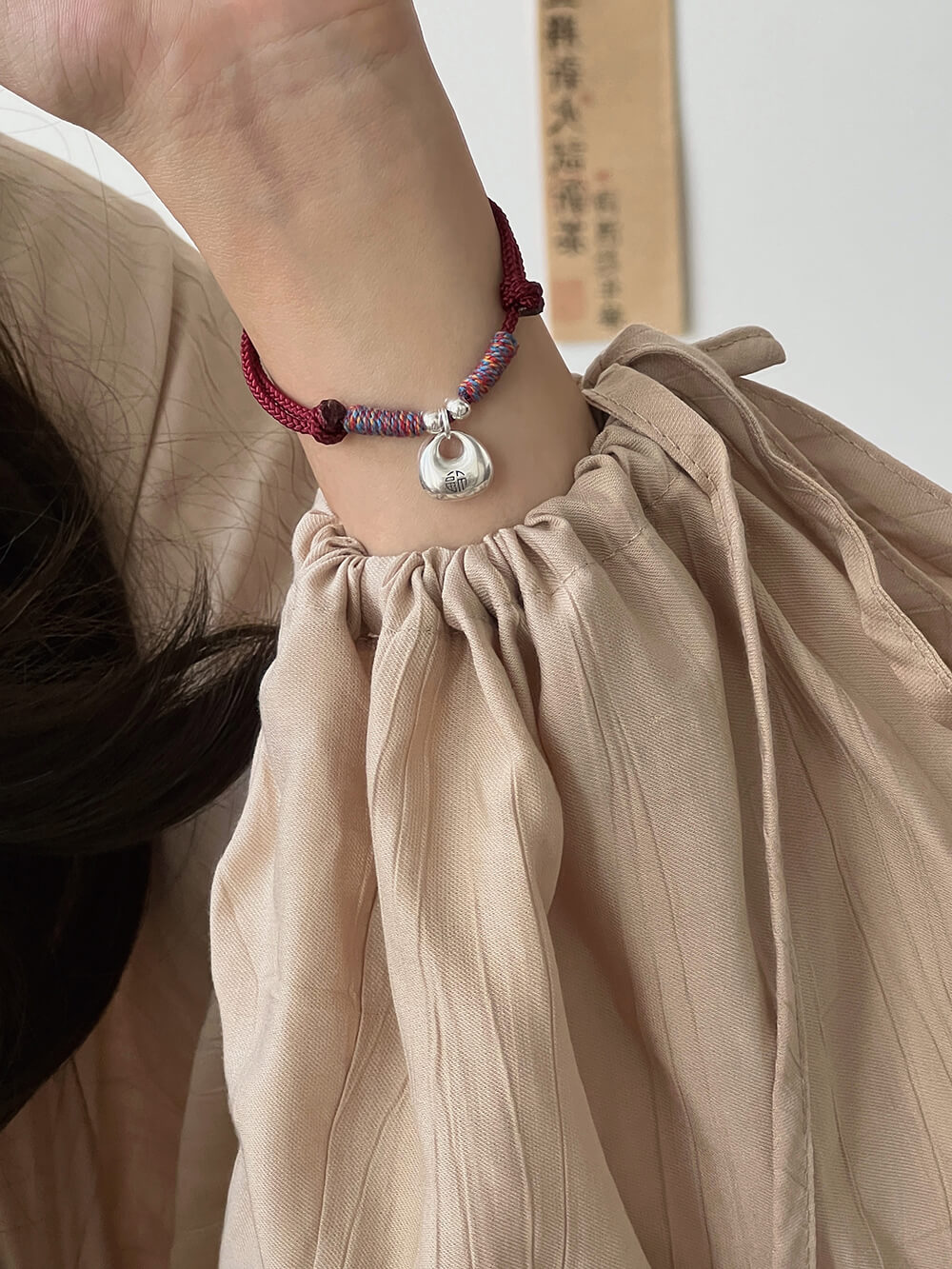 《Little Fortune》 999 Silver Solid Peace and Fortune Bracelet for Men and Women