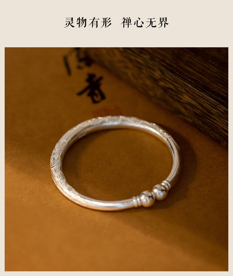 《Jin Feng Ming》 999 Silver Garlic Head Phoenix Silver Bracelet