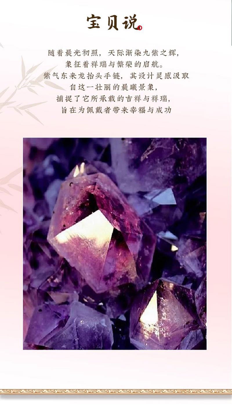 《Purple Qi Coming from the East》 Dragon Head Purple Crystal Bracelet with Divine Encounters