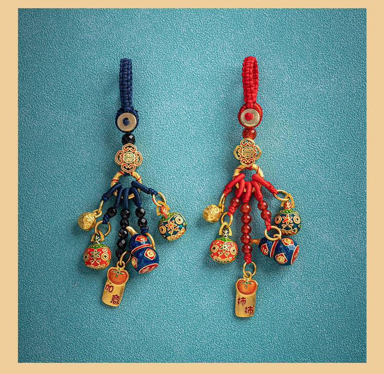 The Gold-Eating Beast - Abundant Fortune Cloisonné Keychain