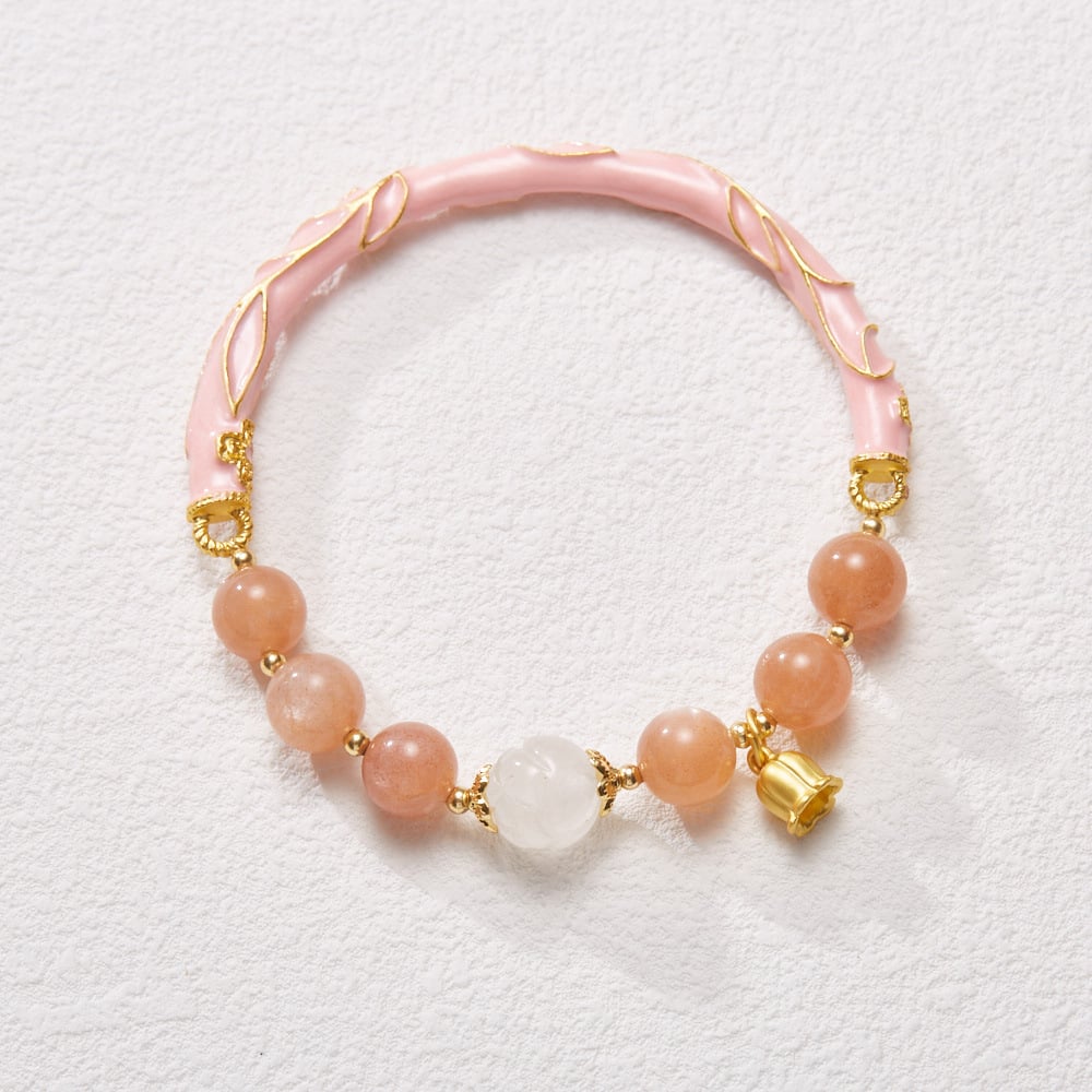 《Half a Lifetime of Good Fate》 Orchid Ruyi Half Bangle Bracelet