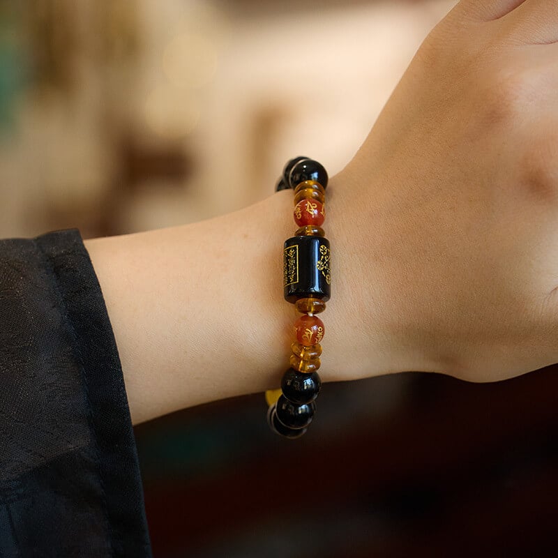 《The Five Elements of Birth》 Zodiac Year of Birth Natural Agate Five Elements Bracelet