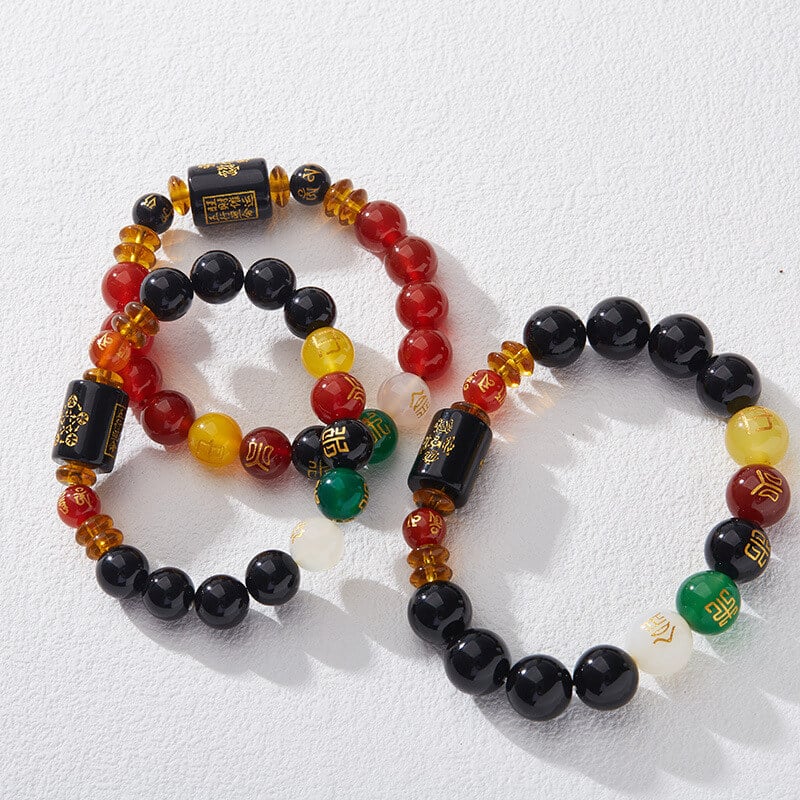 《The Five Elements of Birth》 Zodiac Year of Birth Natural Agate Five Elements Bracelet