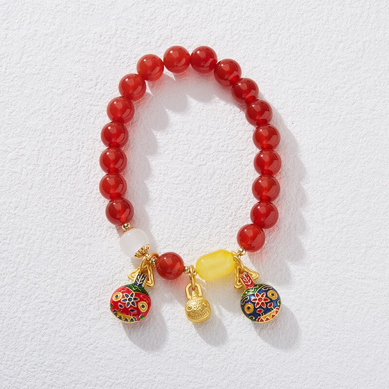 《The Gold-Eating Beast》 Natural Red Agate Vintage Wealth-Attracting Bracelet