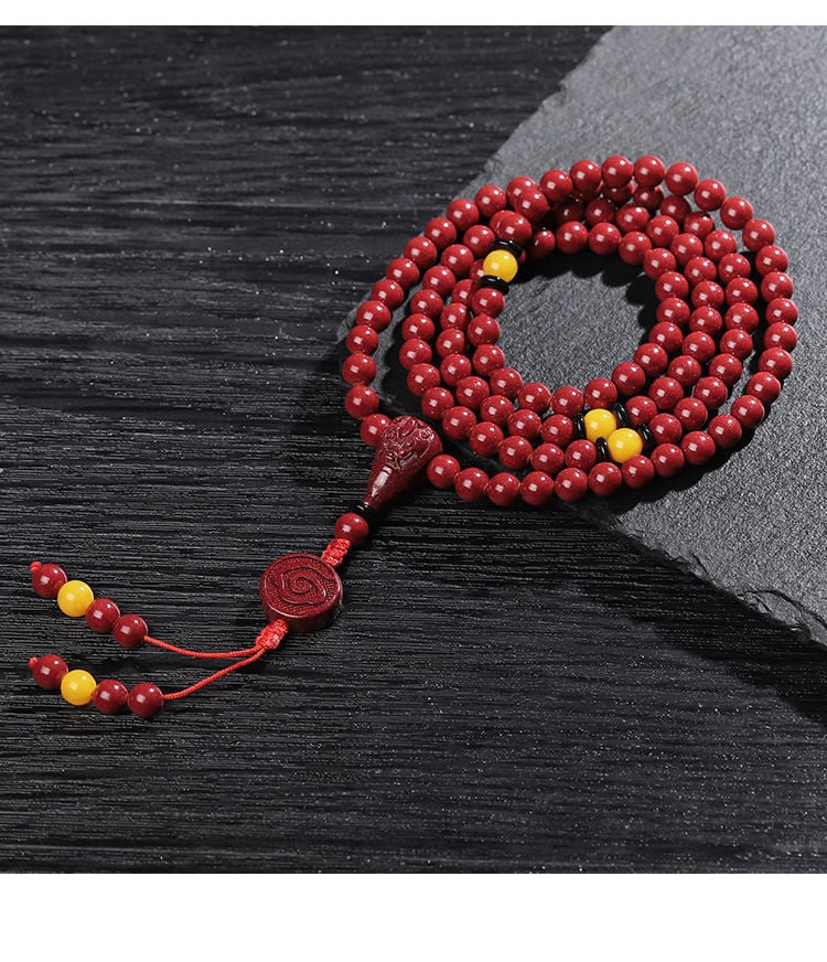 108-bead multilayer cinnabar bracelet of auspicious signs