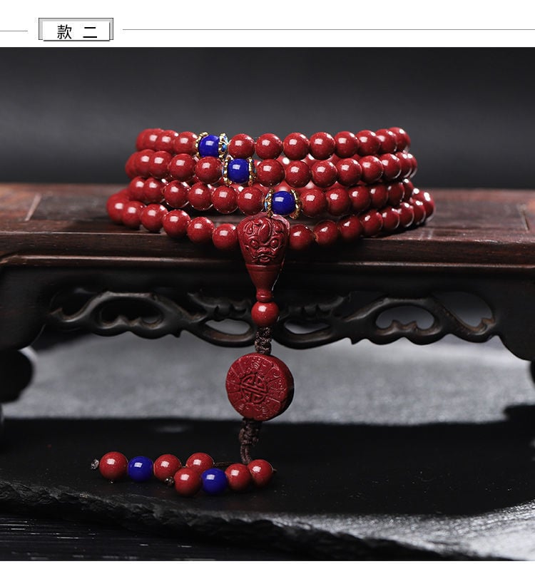 108-bead multilayer cinnabar bracelet of auspicious signs