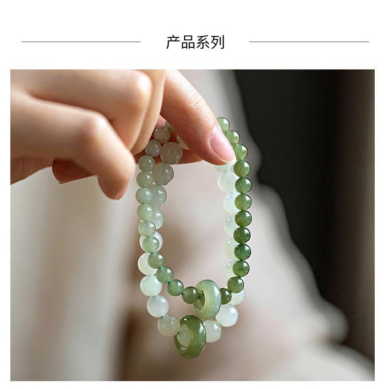 《Tranquility of Green》 Hetian Jade Clear Lake Green Bracelet