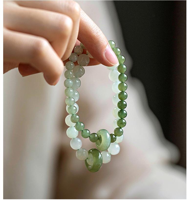 《Tranquility of Green》 Hetian Jade Clear Lake Green Bracelet