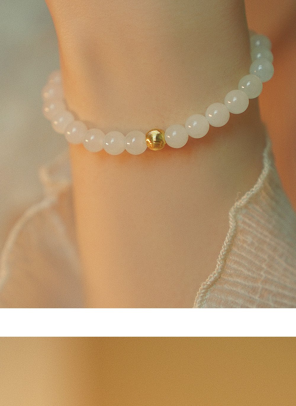 《Glassy Dream》 Natural Hetian White Jade Bracelet