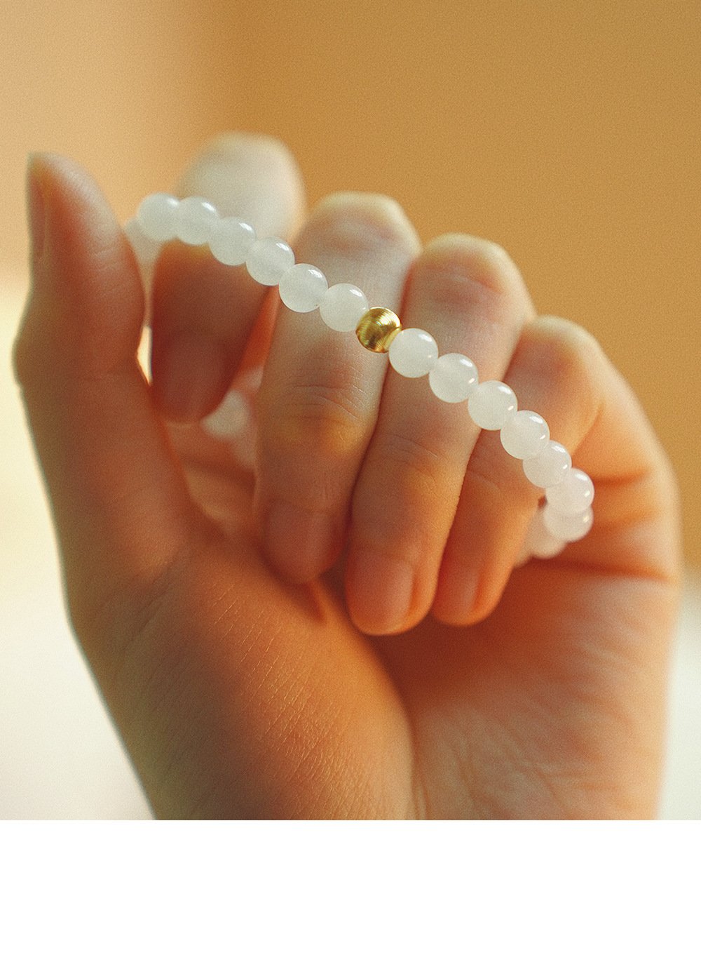 《Glassy Dream》 Natural Hetian White Jade Bracelet