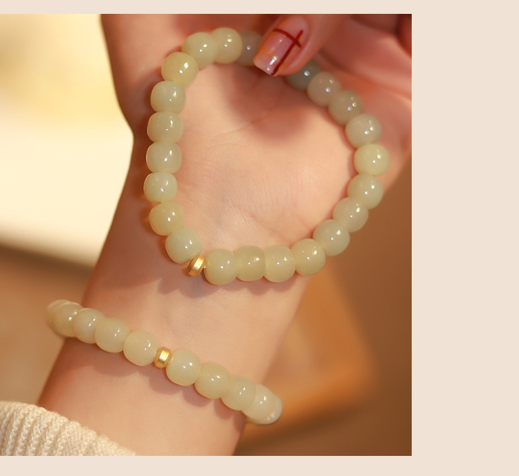 《Green Journey》 Clearwater Hetian Jade Bracelet