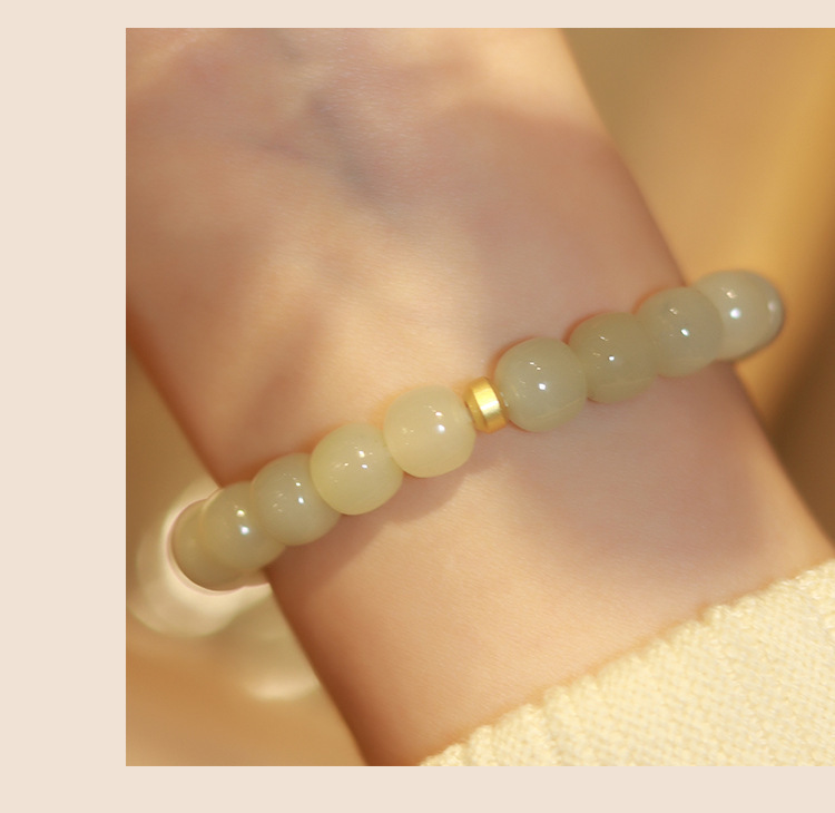 《Green Journey》 Clearwater Hetian Jade Bracelet