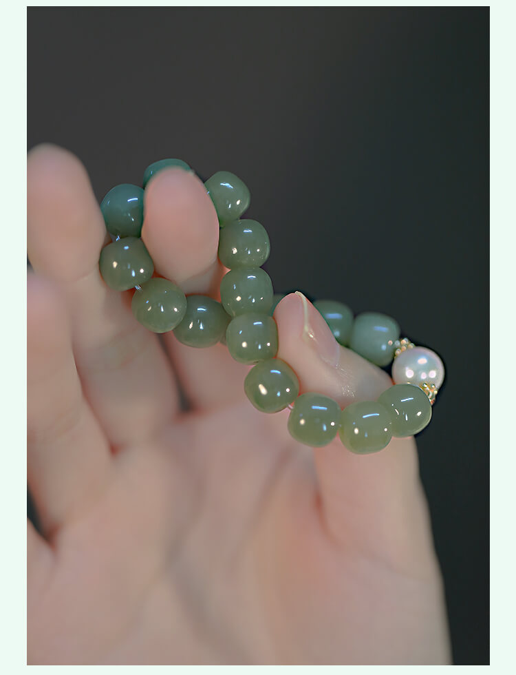 《Blue Treasure》 Natural Hetian Jade Bracelet