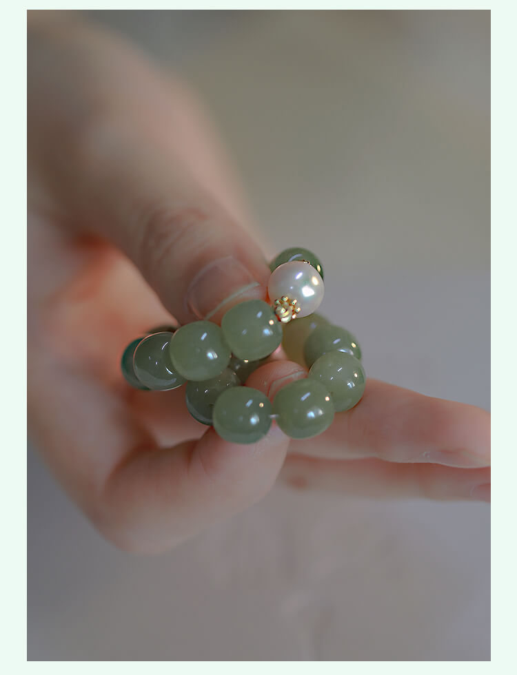 《Blue Treasure》 Natural Hetian Jade Bracelet