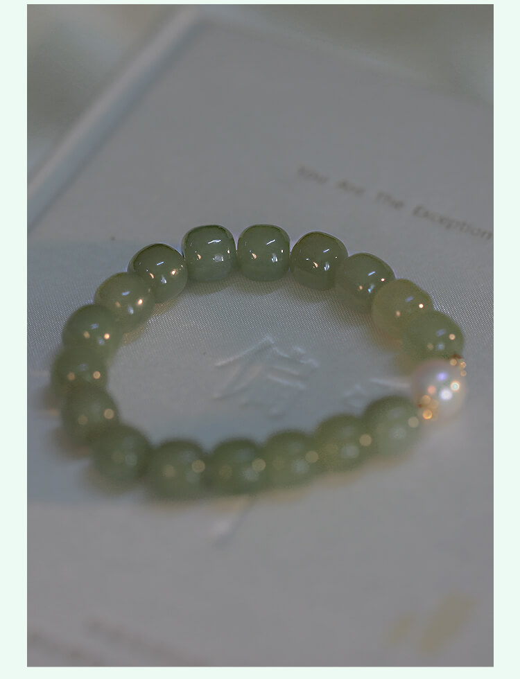 《Blue Treasure》 Natural Hetian Jade Bracelet